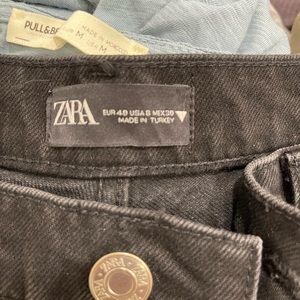Black Zara wide leg jeans size 8